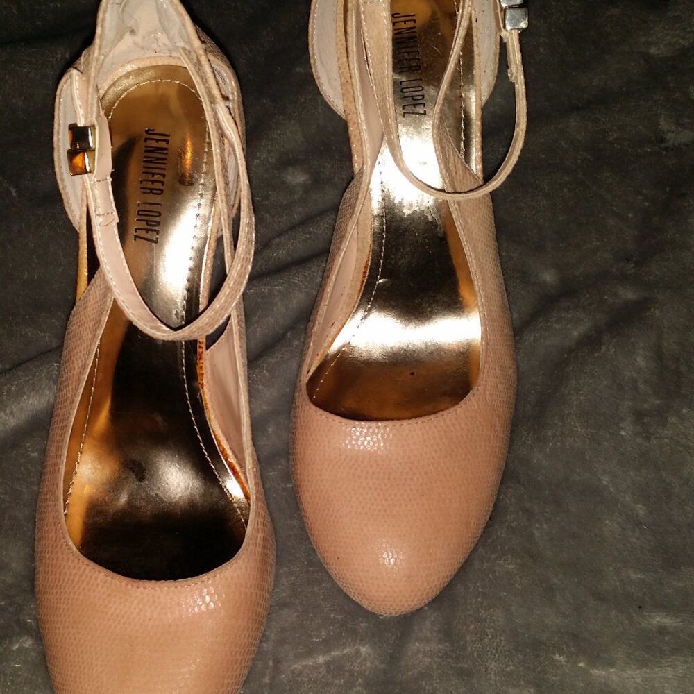 Jennifer Lopez Essie Blush Snake Skin Stiletto Pump Heels Women's Pink